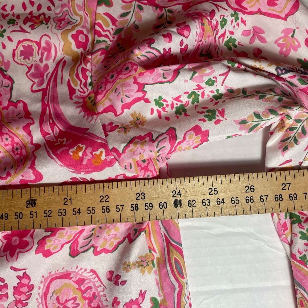 Vibrant multicolored Pink Paisley button up blouse.  HOT DEAL Like new - Picture 7 of 10
